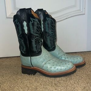Lucchese 2000 Turquoise Ostrich Cowboy Boots
